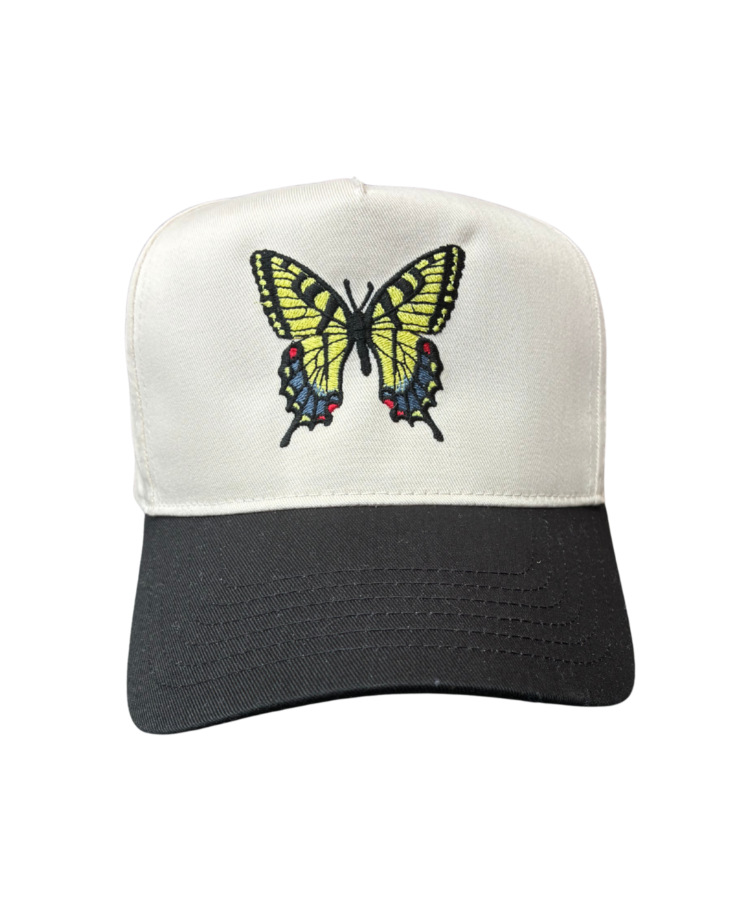 black and yellow butterfly hat