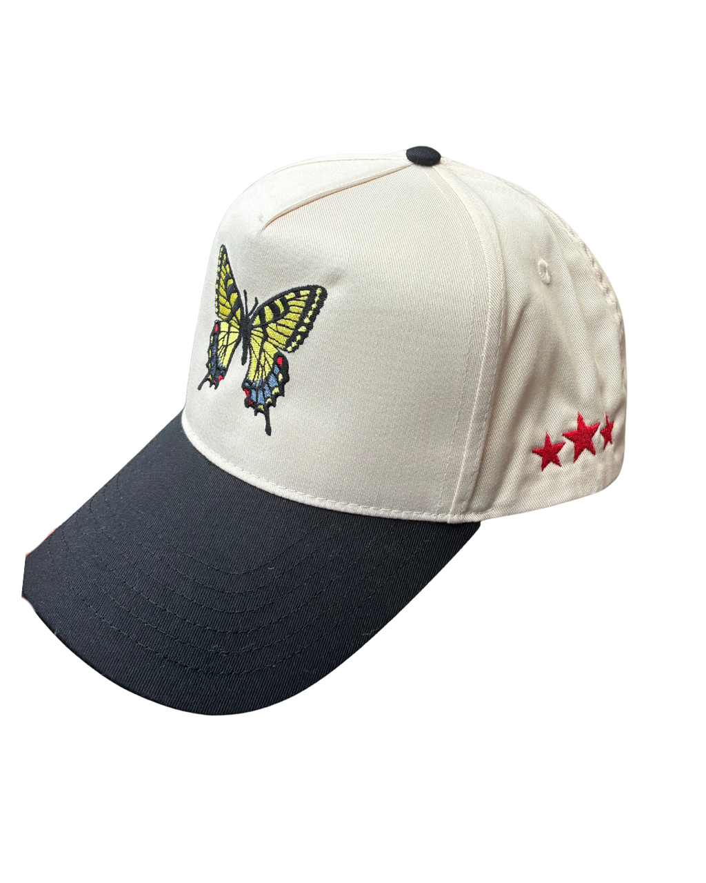 black and yellow butterfly hat