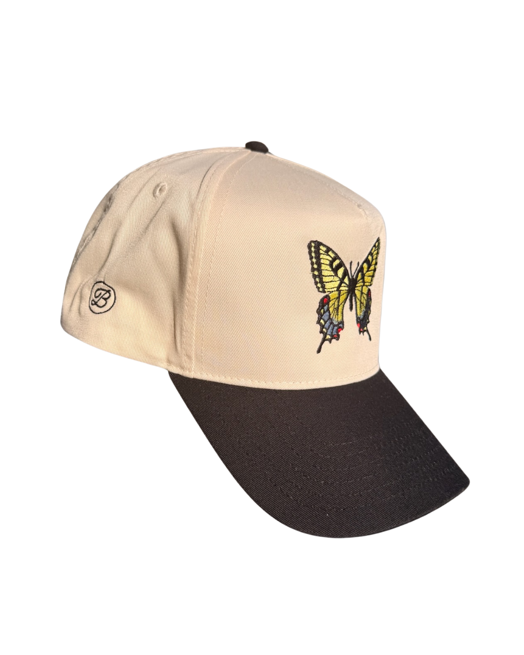 black and yellow butterfly hat