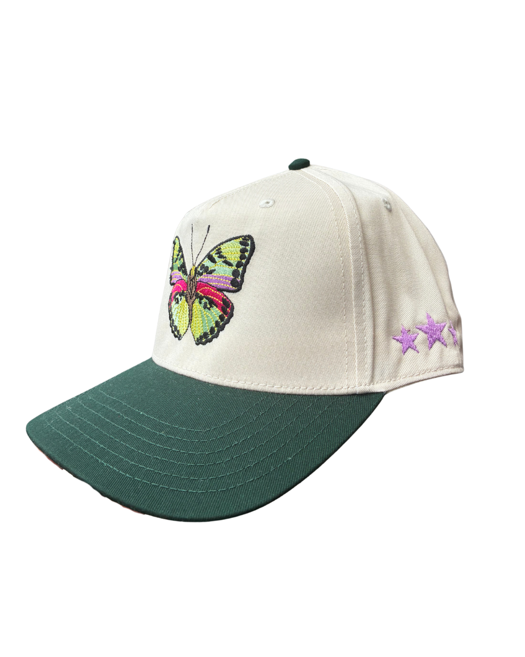 green butterfly hat