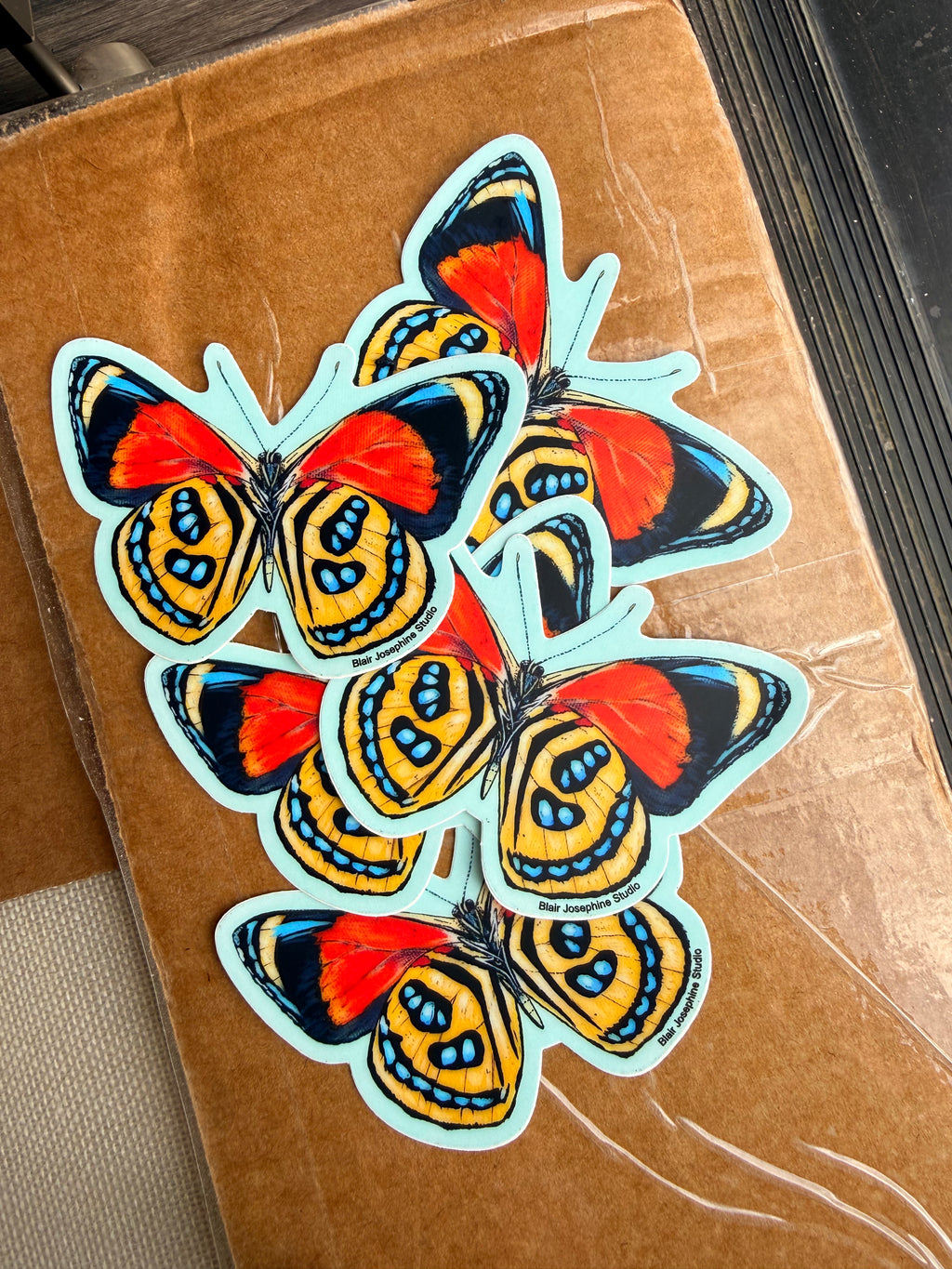 blue butterfly sticker